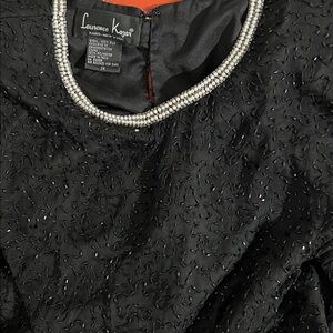 Laurence Kazar Black Top with Beaded Neckline